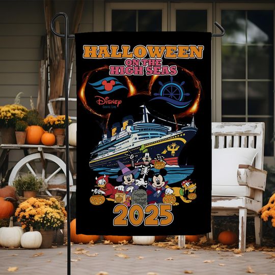 Halloween On The High Seas Flag, Mickey And Friends Halloween Yard Sign, Disney Halloween Disney Yard Sign