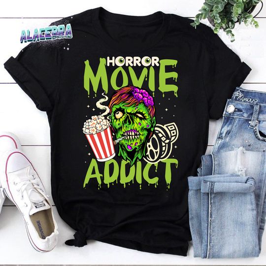 Horror Movie Zombie T-Shirt, Halloween Scary Movie T-Shirt, Vintage Horror Shirt