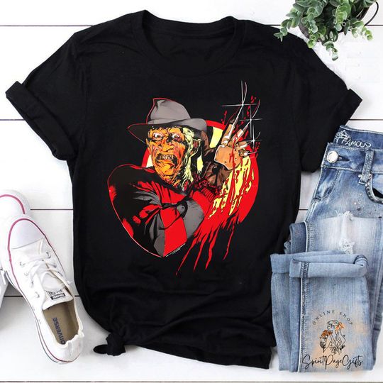 Vintage 80s Freddy Krueger Horror Movie T-Shirt, Halloween Unisex Tee