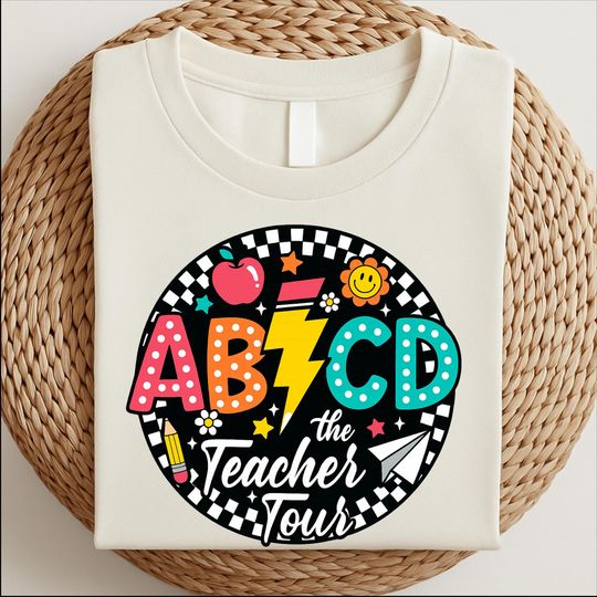 Teacher Tour Shirt, Back to School T-Shirt, ABCD Teacher Tee, Educational Shirt, Teacher Gift, Cute School Shirt, Teacher Appreciation Tee