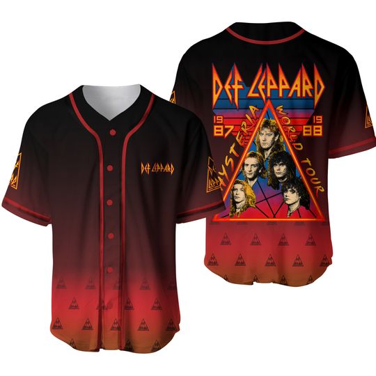 Def Leppard Hysteria World Tour Baseball Jersey Great Tour best shirt