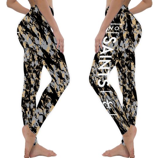 Football New Orleans Saints Diagonal Streak Leggings