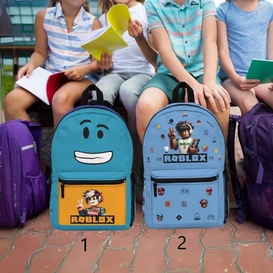 Back to school, School supplies, Roblox, Roblox All-over-print backpack, Free Shipping, Roblox color-block backpack