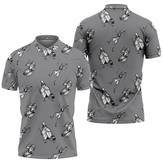 Retro Haunted Mansion Polo Shirt, Hitchhiking Ghosts Polo Shirt, Halloween Golf Lovers Short Sleeve Shirt, Halloween Matching Family Shirt