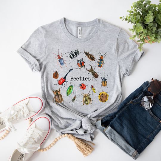 Beetles T-Shirt, Entomology Shirt, Bug Lover Gift, Insect Appreciation Tee, Stag Beetle T-Shirt