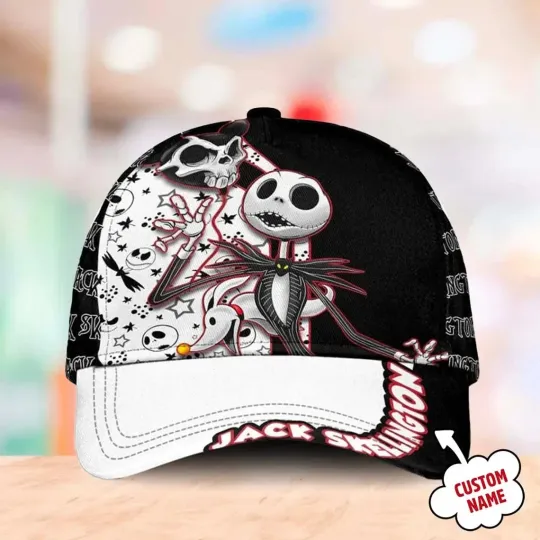 Personalize Jack Skellington Unisex Classic Cap, Jack Skellington Lovers Gift