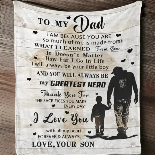 Cozy Dad Blanket - Thoughtful Gift for Father, Perfect for All Seasons