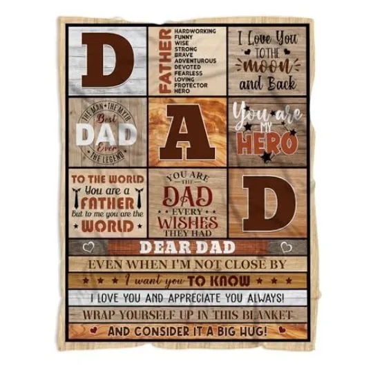 Gifts for Dad Throw Blanket, Dad Gifts from Daughter Son, Thank you