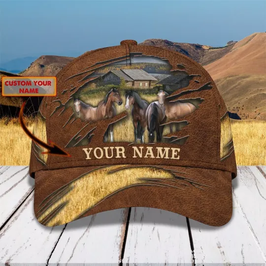 Personalized Horse Farm Classic Cap Gift, Horse Cap Lovers Gift