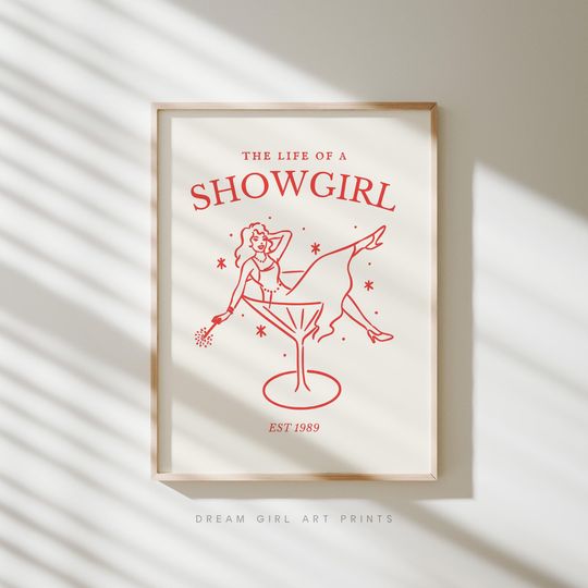 Trendy Bar Cart Print | Life of Showgirl Martini Lovers Gift Song Lyric Poster Aesthetic Apartment Art College Girl Decor