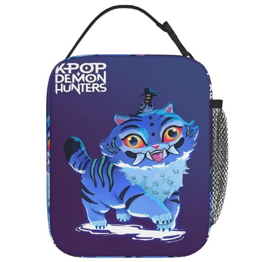 Jinu Rumix Derpy Tiger Kpop Demon Hunters Insulated Lunch Bag for Kids, Portable Tote Food Bag