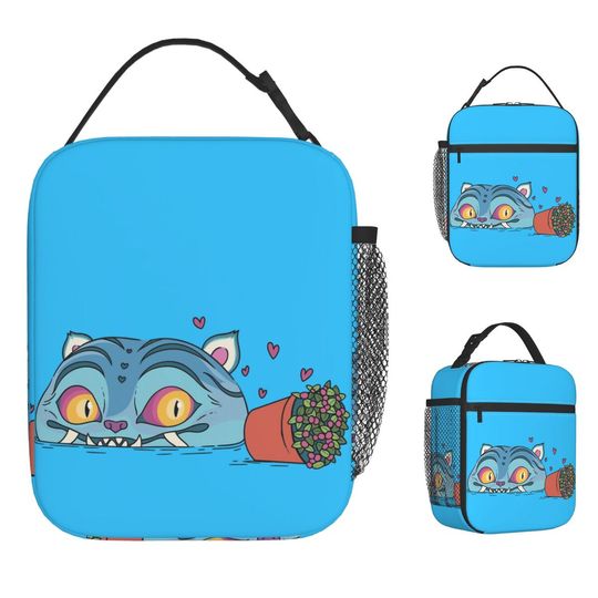 Funny Tiger Kpop Demon Hunters Kids Lunch Bag Vintage School Cooler Oxford Thermal Lunch Box