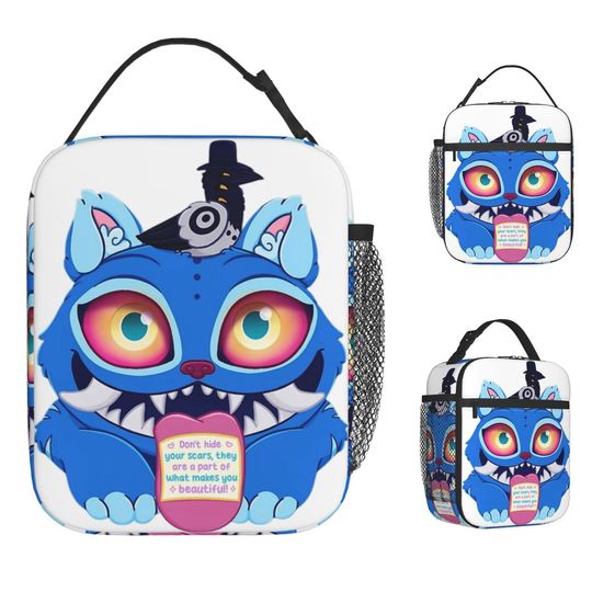 Blue Tiger Kpop Demon Hunters Kids Lunch Bag Travel Cooler Thermal Tote For Children