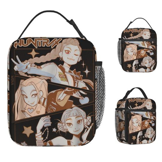 Kpop Demon Hunter Lunch Bag Kids Picnic Thermal Tote Oxford Cooler Bag