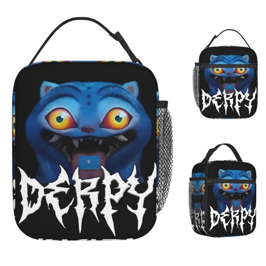 Derpy Tiger Kpop Demon Hunters Lunch Bag Child School Cooler Tote Thermal Lunch Box