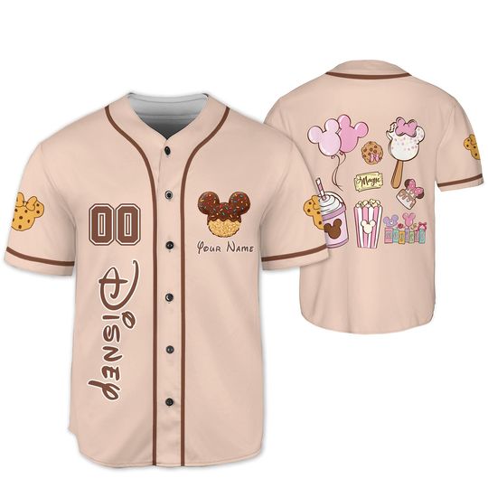 Personalize Disney Snacks Baseball Jersey, Magical Park Snacks Disney Girl Trip Gift For Kid Youth Adult, Disneyland