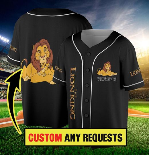 Custom The Lion King Mufasa Baseball Jersey, Baseball Fan Lover Gift