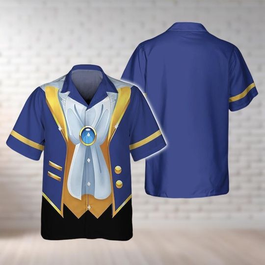 Beauty And The Beast Cosplay Costume, Disney Princess Hawaiian Shirt, Halloween Button Shirt, Movie Lover Shirt For Men, Gift For Him