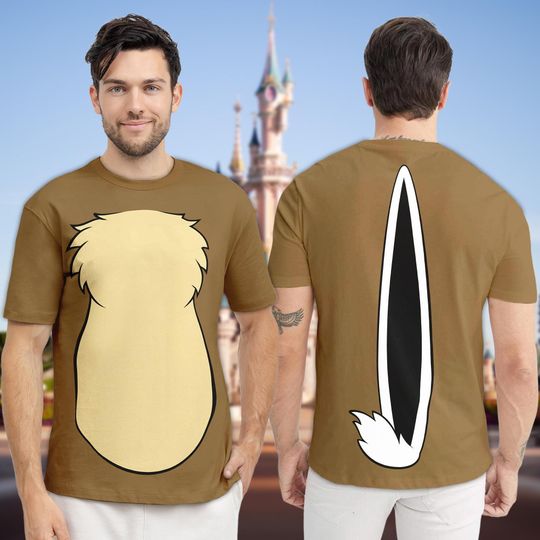 Chip N Dale Costume T-Shirt, Chip Rescue Rangers Cosplay Costume Tee, Chip And Dale Character All Over Print Shirt, Halloween 3D T-Shirt