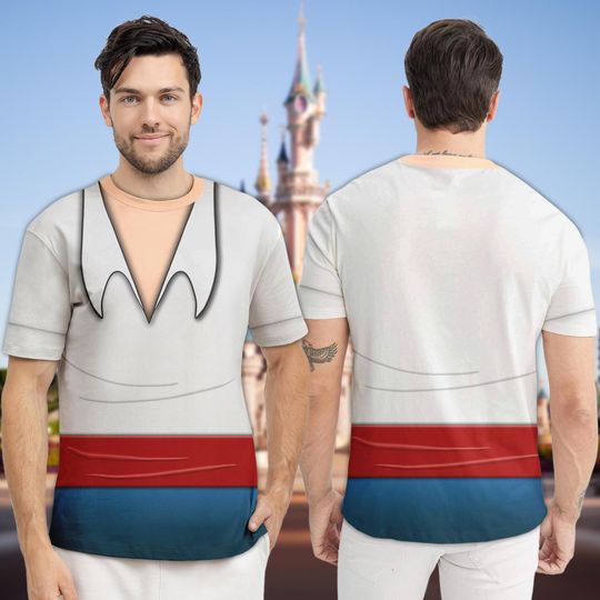 The Little Mermaid Halloween Costume 3D Shirt, Prince Eric Cosplay Costume Tee, Halloween Costume For Family Group T Shirt, Gift For Him