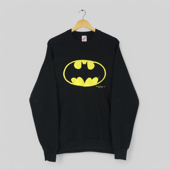 Vintage 90s DC Comics Batman Black Sweatshirt Large Batman Superhero Cartoon
