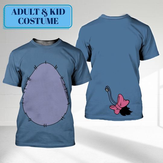 Funny Eeyore Donkey 3D Costume Shirt, Halloween Costume For Family Group T Shirt, Winnie The Pooh Family Trip And Event Tee, Gift For Kids