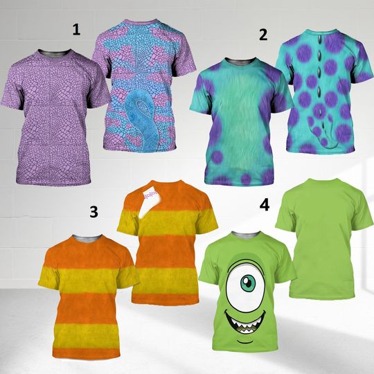 Monsters Inc Matching Shirt, Halloween Costume For Family Group T Shirt, Monster Character Birthday Party, Monster Halloween Cosplay