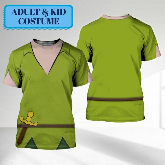 Peter Pan Halloween Costume For Family Group 3D Shirt, Peter Pan Jungle Prince Cosplay Tee, Magic Kingdom Character Halloween Shirt