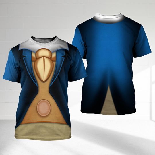 Pinocchio Costume 3D T-shirt, Jiminy Cricket Halloween Costume For Family Group T shirt, Pinocchio Halloween Party Cosplay Group Gift