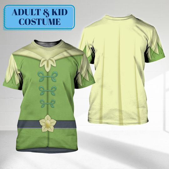 Prince Naveen Costume Shirt, Princess and the Frog Character All Over Print Shirt, Prince Naveen Cosplay Costume Tee, Halloween 3D T-Shirt