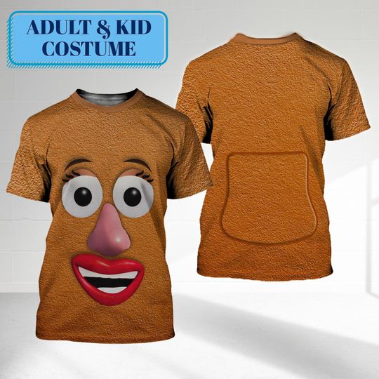 Mrs. Potato Head Shirt, Toy Story Costume Cosplay 3D T-Shirt, Mr and Mrs Valentine Gift, Halloween Costume For Family Group T Shirt