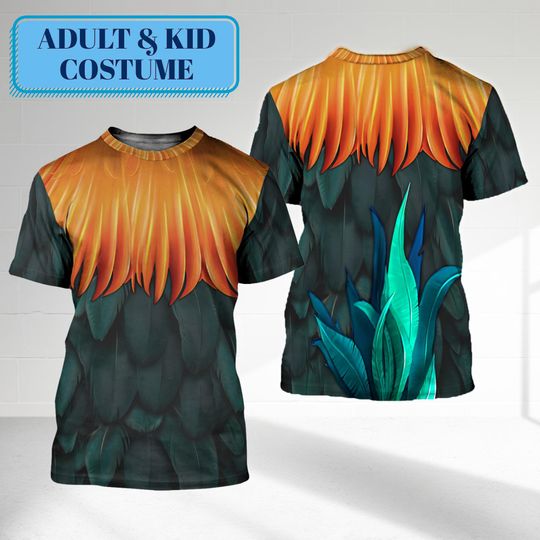 Hei Hei Rooster Costume 3D Matching T-Shirt, Moana Movie Halloween Costume Tee, Hei Hei Chicken Cosplay All Over Print, Rooster Shirt