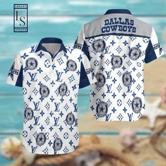 Dallas Cowboys Luxe Monogram Hawaiian Shirt , Gift for Fan