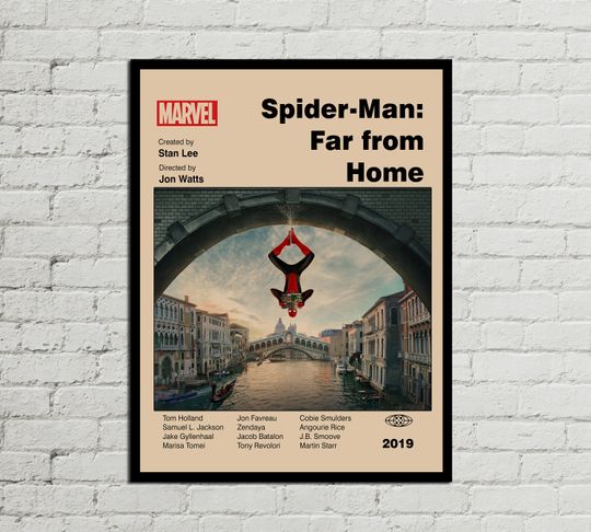 Spider-Man Poster – Mid Century Modern Minimalist Marvel Wall Art