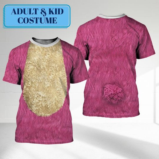 Lotso Bear Shirt, Pink Bear Costume Cosplay 3D Shirt, Toy Story Halloween Costume For Family Group T Shirt, Villain Halloween Toy Men Tee