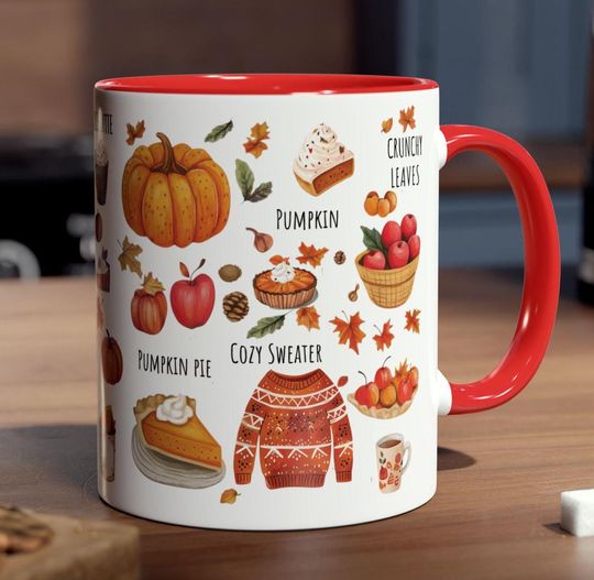 Hello Fall Mug Gift, Fall Mug Pumpkin Spice Latter Mug, Autumn Mug, Fall Vibes Cup Gift