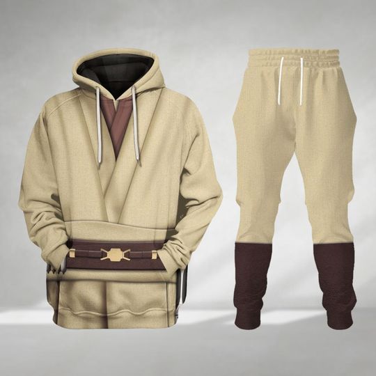 Obi-Wan Kenobi Costume Hoodie, Obi-Wan Shirt, Star Wars Characters Cosplay Shirt, Workout Jogger, Men's Disney Costume, Starwars Hoodie