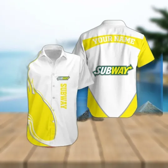 Personalized Name Subway 3D Hawaiian Shirt Aloha Summer Vacation Gift For Men An