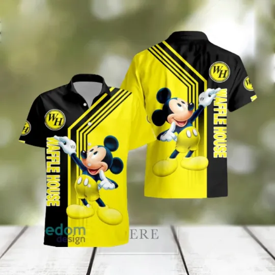 Waffle House Style Hawaiian Shirt with 3 Logo Design for Men and Women