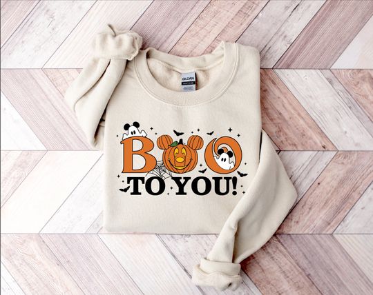 Boo To You Sweatshirt, Halloween Pumpkin Sweatshirt, Halloween Ghost Sweatshirt, Mickey Ghost Shirt, Halloween Sweatshirt, Halloween Gift