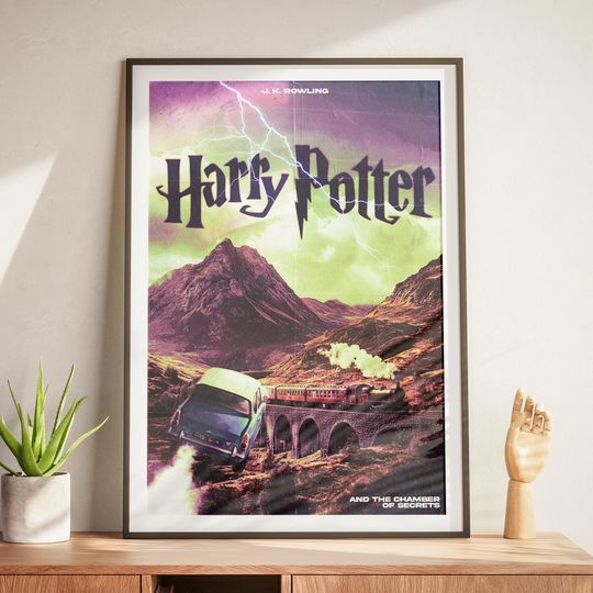 Harry Potter Chamber of Secrets Poster  Flying Car & Hogwarts