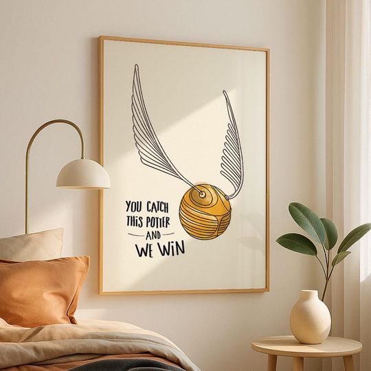 Harry Potter Golden Snitch Quote Poster – Quidditch Wall Art