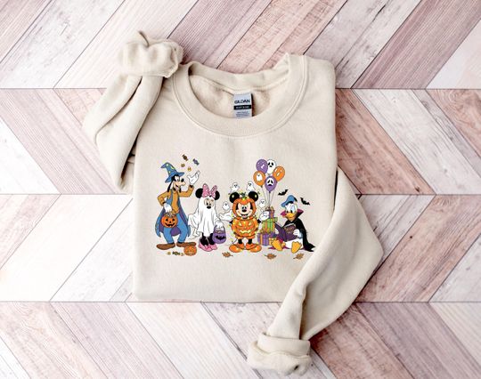 Disney Mickey Friends Halloween Sweatshirt, Mickey Pumpkin Sweatshirt, Mickey & Friends Ghost Sweatshirt, Spooky Season, Disney Trip