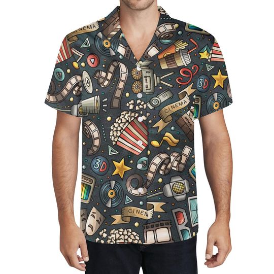 Men's All Over Print Movie Buff Casual Hawaiian Shirt