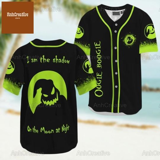 Halloween Oogie Boogie Baseball Jersey, The Shadow On The Moon Shirt, Oogie Boogie Jersey, Boogieman Shirt, Nightmare Before Christmas
