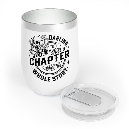 Skull Wine Tumbler, Chill Mug for Wine Lovers, Reader Gift, Halloween Decor, Cozy Nights