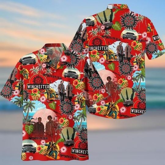 Supernatural Hawaiian Shirt, Winchester Brothers Hawaii Tee