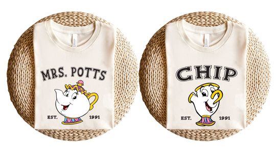 Disney Mrs. Potts and Chip T-Shirt, Beauty and the Beast, Mom and Daughter Matching Tee, Mother's Day Gift