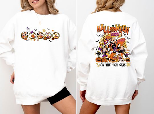 Mickey & Friends Halloween Double Sided Sweatshirt, Halloween Cruise Sweatshirt, Disney Halloween Matching Sweatshirt, Disney Cruise