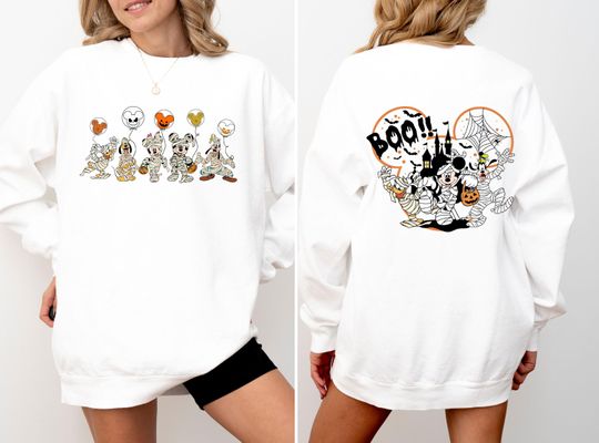 Mickey & Friends Boo Double Sided Sweatshirt, Disney Trip Halloween Hoodie, Disney Spooky, Disney Halloween Sweatshirt, Mickey Boo